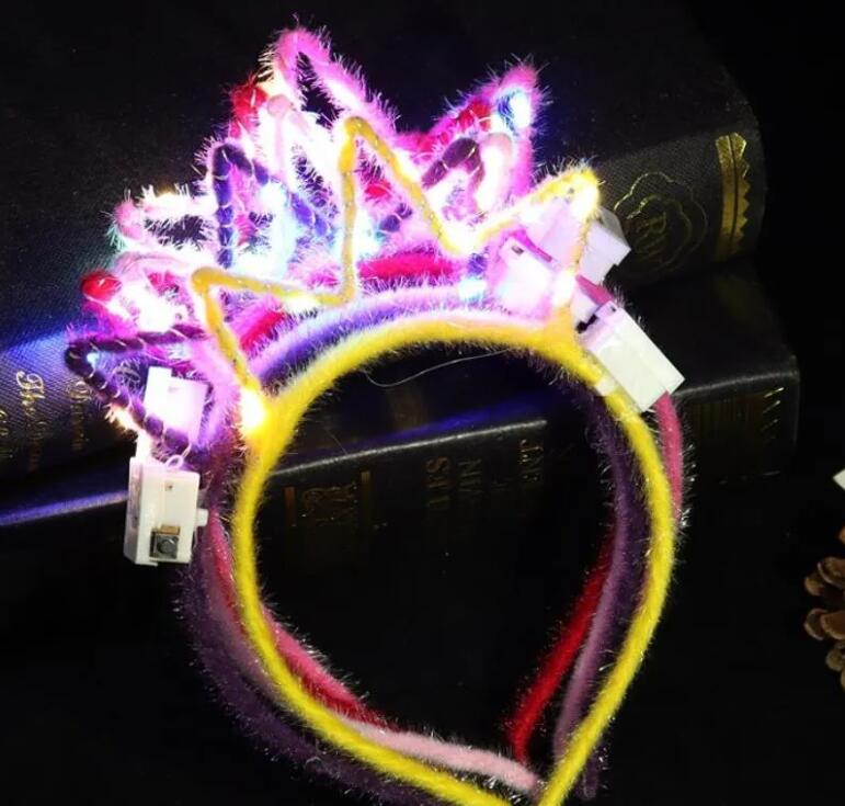 LED Light Up Glasses Rabbit Cat Ear Crown Headband Neon Party Supplies Mardi Gras Glowing Shutters Eyewear Birthday Wedding Decorations Z 6.6-3