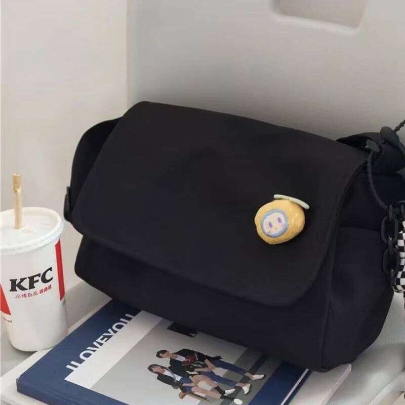 Xiuya Vintage Shoulder For Women Red Japanese Fashion Casual Messenger Bag Nylon Large Capacity College Style Female Handbag