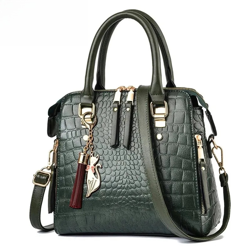 New Free Shipping Designer Bag Ydlns Pattern Handbag Women Winter PU Leather Tassel Shoulder S Handle Bag Lady Purse