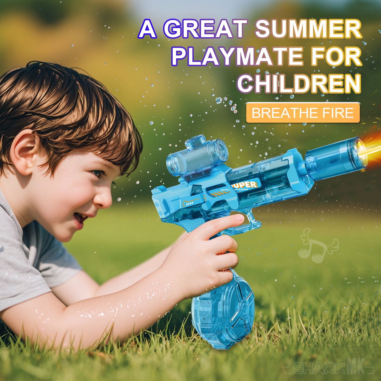 Electric continuous firing intelligent reloading fire special effect water gun, a cooling wonder for boys and girls in summer