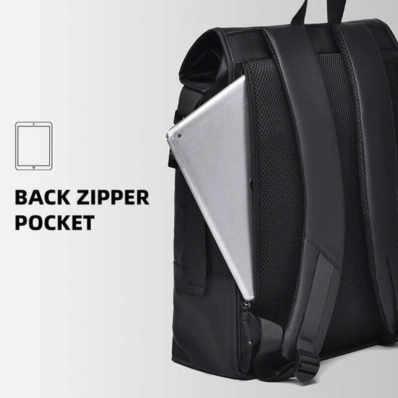 Waterproof Business Travel Backpack Men's Roll-Top Laptop Computer Pack Expandable Commuting Rucksack Large Student Schoolbags