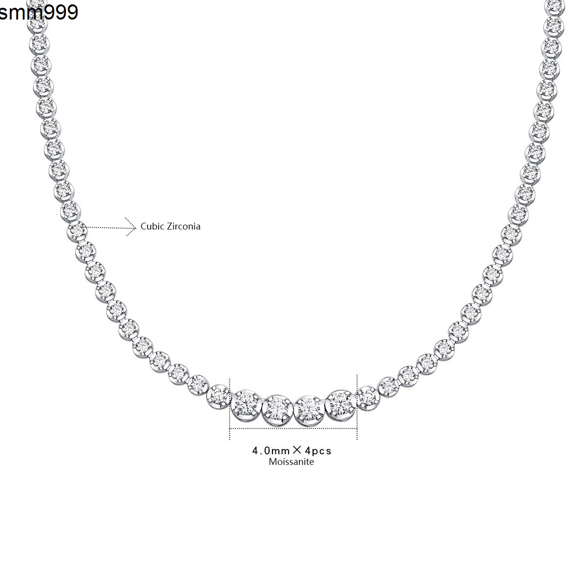 Wholesale Luxury Jewelry Moissanite Necklace for Women Tennis Necklace Moissanite Sterling Silver and Moissanite Tennis Necklace