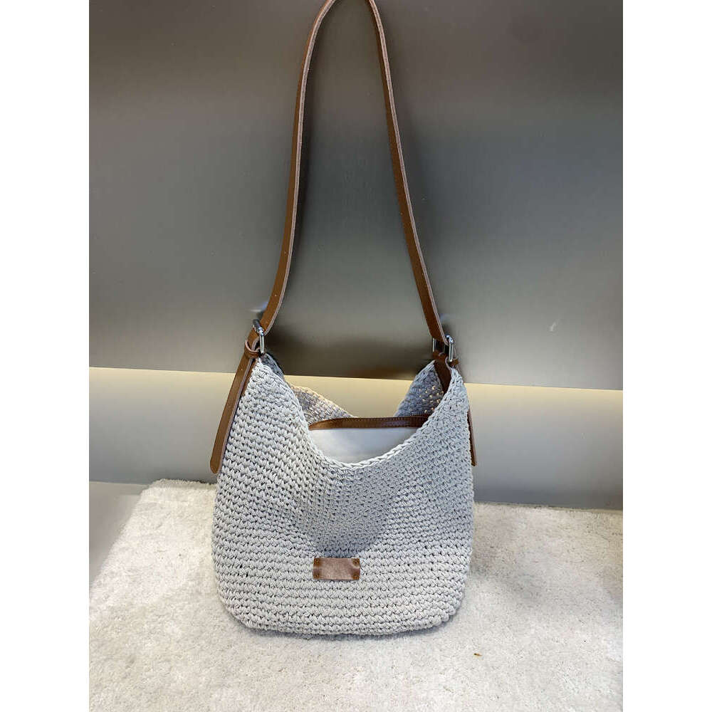 Women s New Color Block Cowhide Woven Large Capacity Tote Single Shoulder Underarm Mother Daughter Crossbody Bag