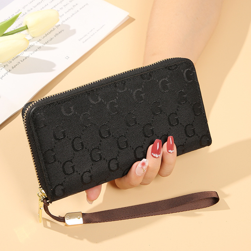 Free Shipping Wallet Women Long Clutch 2025 New Designer Bag Fashion G-shaped Large Capacity Zipper Ladies Wallet Card Holder Phone Bag