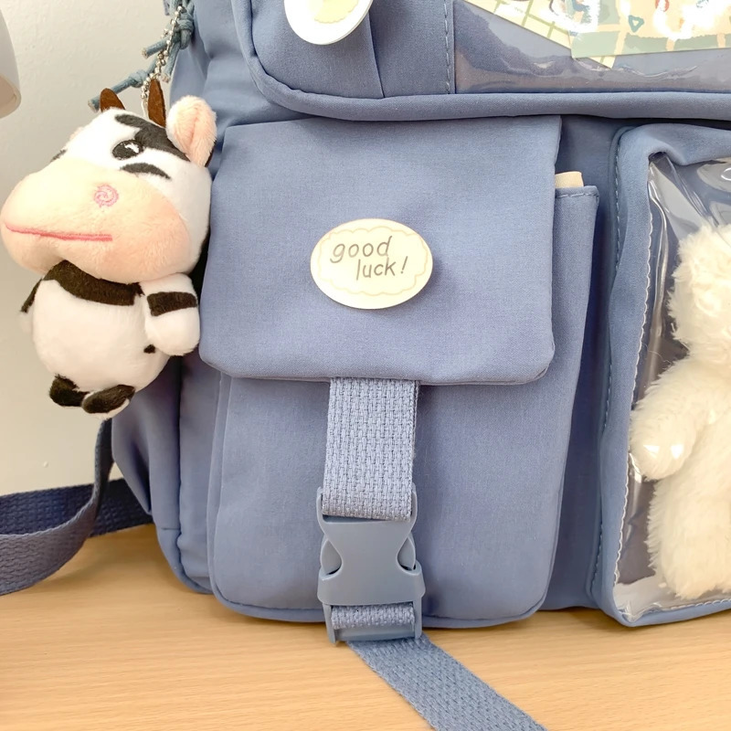 Cute Nylon Backpack for Girls Schoolgirls and Ladies MultiPocket Student School Bag 250605