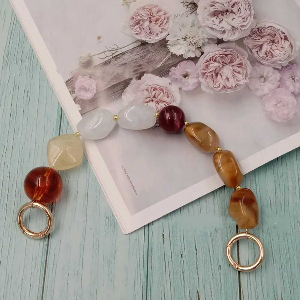 1Pcs New Colorful Acrylic Handbag Strap Handle Bead Replaceable Resin Stone Wristlet Purse Bag Belt DIY Bag Parts Accessories XJ250607