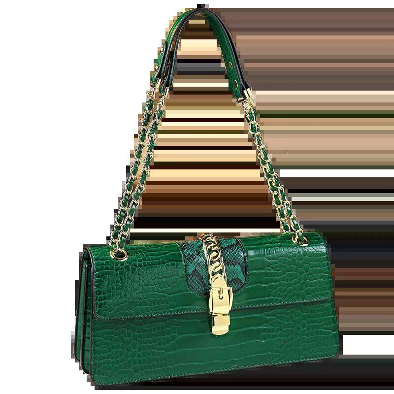 Genuine Leather Women's Fashion Brand Women Handbag Ladies Shoulder Underarm Bag High-Grade Chain Portable Tote Bags