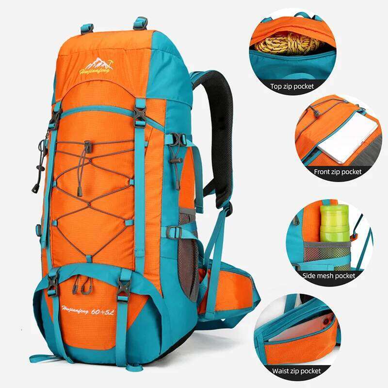 65L Outdoor Mountaineering Backpack Large Capacity Multifunctional Bag Shoes Compartment Sturdy Travel Climbing Hiking Bags