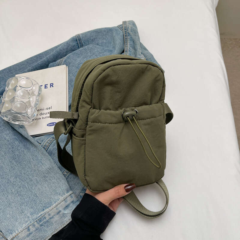 INS Canvas Women's Phone Versatile Casual Lightweight Crossbody Korean Style Niche Design Water Bottle Bag