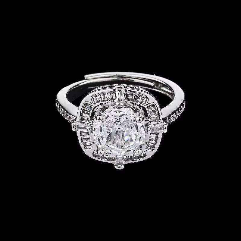 Guaranteed Quality Unique Wholesale Trendy Rings Cubic Zirconia Sier Fashion Adjustable Ring