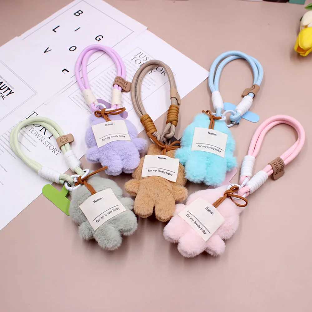 New Cartoon Labubu Keychain Cute Plush Doll Bag Charm Kawaii Anime Pendant Car Key Chain Gift A29 XJ250607