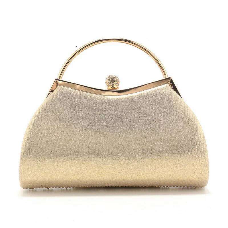 Gold Crystal Sequined Evening Women's Half Moon Sier Clutch Purse Dia Formal Wedding/Birthday Party Hand Bag