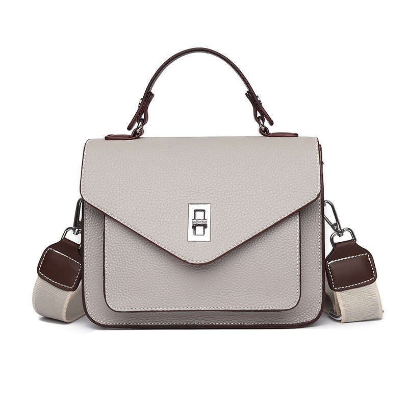 Genuine Leather Elegant Women's Versatile Handbag New Ladies Commuter Messenger French Style Crossbody Small Square Bag