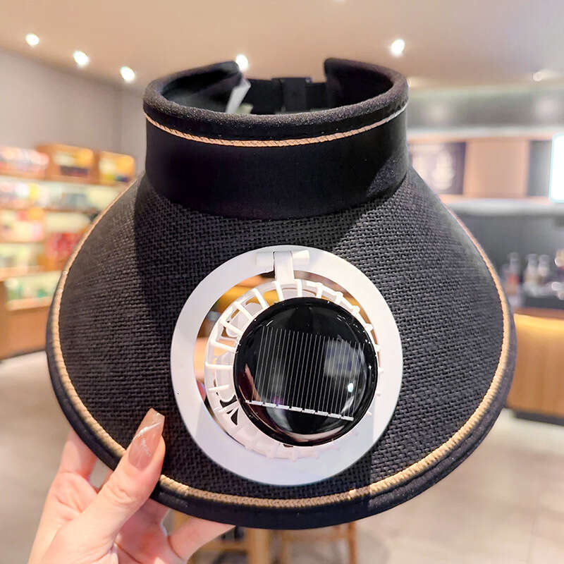 Solar Powered Fan for Men, Summer Outdoor Hiking Fishing UV Sunshade Extra Large Brim Sun Protection Fisherman Hat designer hat