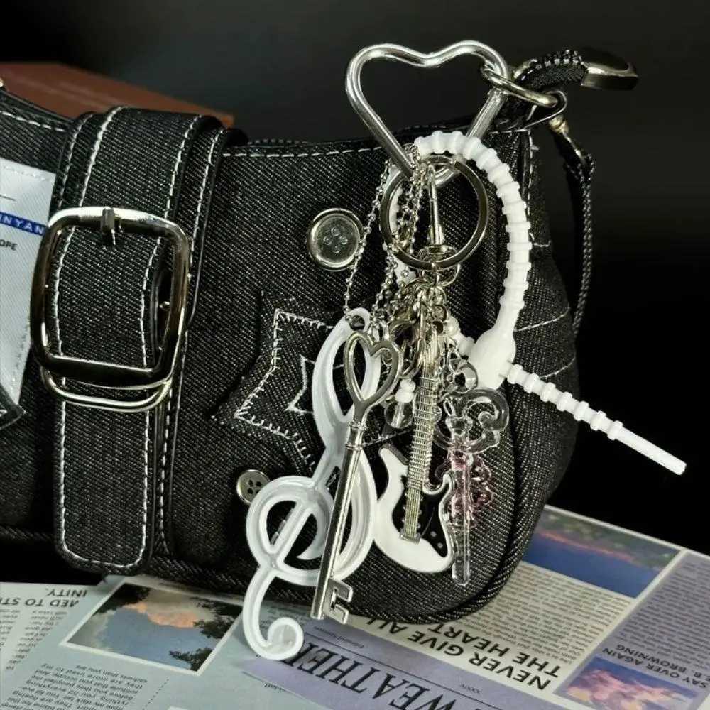Y2K Bowknot Music Symbol Bag Charms Korean Style Bag Pendant Creative Keychain Key Ornament Jewelry For Bag Keychain Wholesale XJ250607