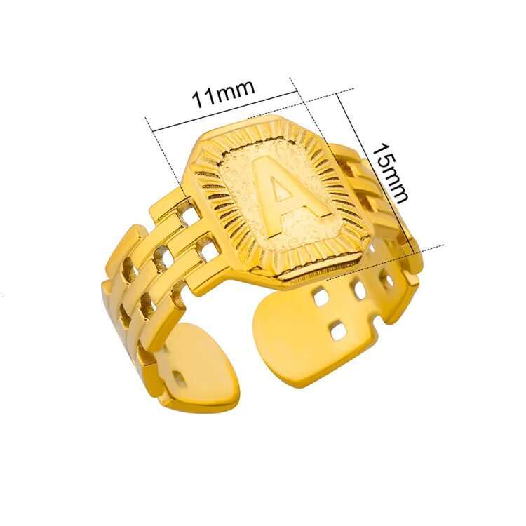 Trendy Fashion Jewelry Popular English Letter Stainless Steel Open Ring Fine Hip Hop Punk Personality Rings for Women Men