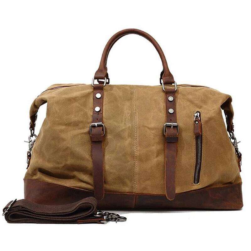 Canvas Leather Travel Hand Lage Carry On Large tote Vintage Men Duffle Weekend Bag big Overnight