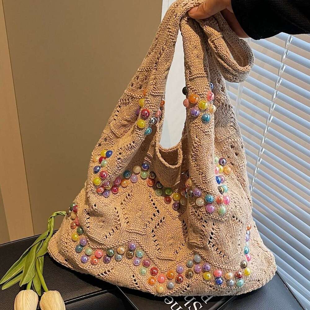 2025 New Woven Women's Shoulder Ins Niche Design Shopping Bag Casual Trend GUHUISHU