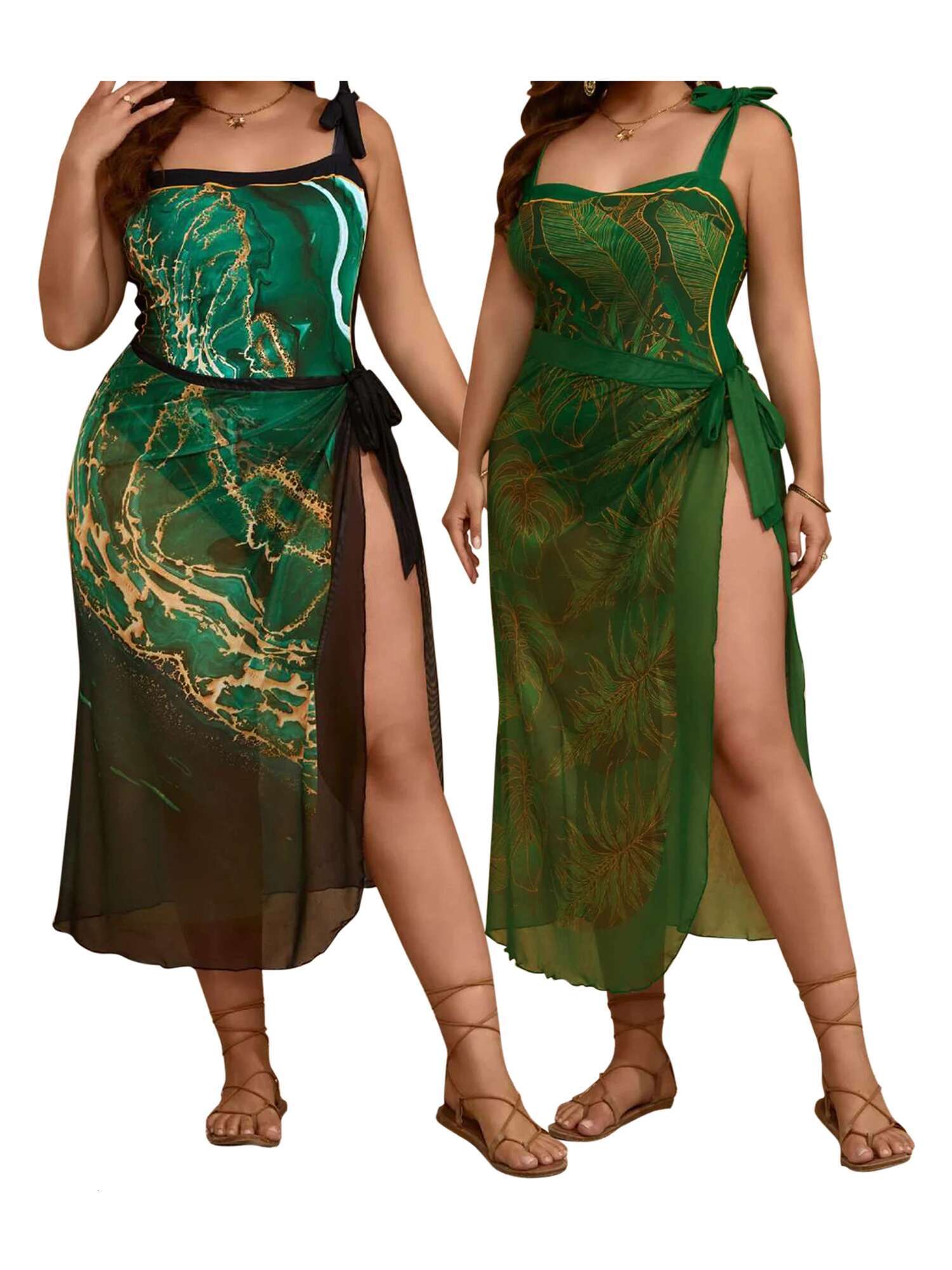 Floral Print Ruffle Off Shoulder Swimsuit with High Waisted Bikini Bottoms and Cover Up Skirt 3 Piece Swimwear Set