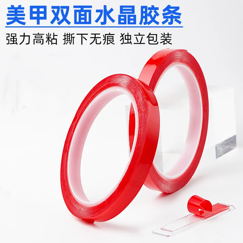 1Roll 10m Double Sided Nail Art Adhesive Tape For False Tips Display Creative n Sticker Strong Sticky Glue 250605