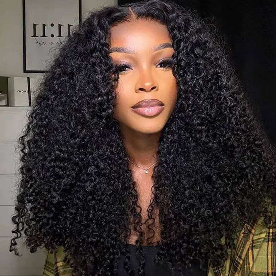NAMM Kinky 13x6 Frontal Wig Glueless 4C Afro Curly Front Human Hair 4x4 HD Lace Closure Wigs