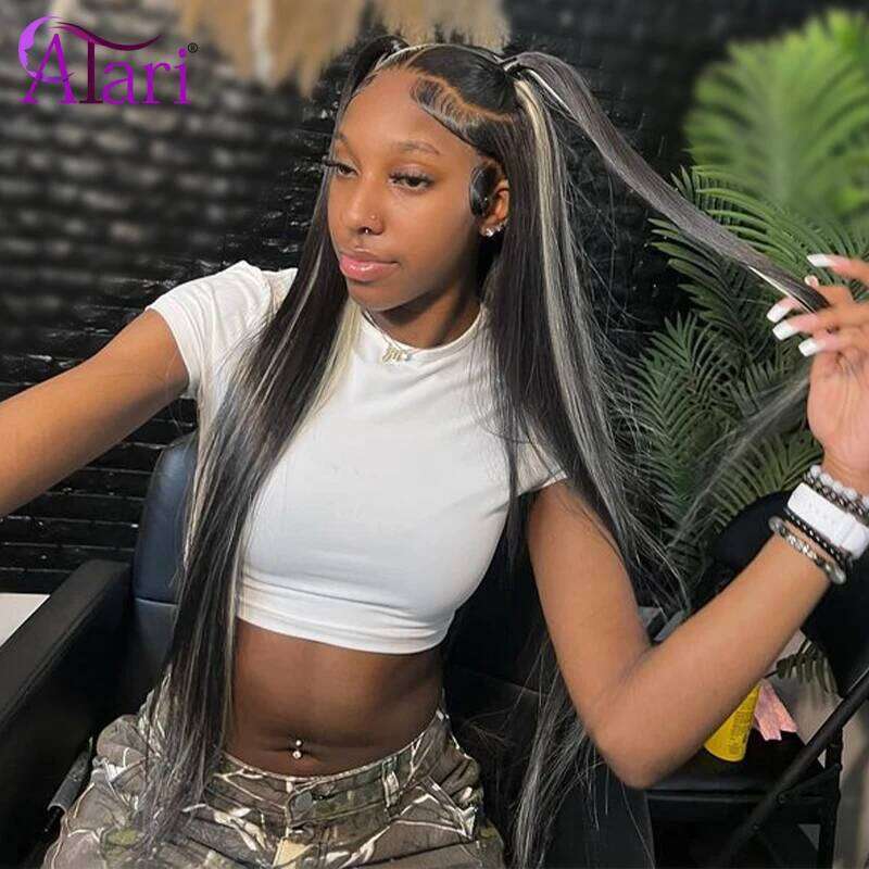 NAMM 13x6 Frontal Body Wave Human Hair Wigs Blonde 27 with Black Pre Plucked 13x4 Highlight Transparent Lace Front Wig for Women