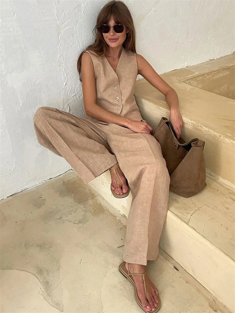 Tossy 2 Piece-Set Fashion Women Wide Leg Trousers Patchwork High Waist Casual Straight Legg Outfits Vestidos Womens Pants Sets 250605