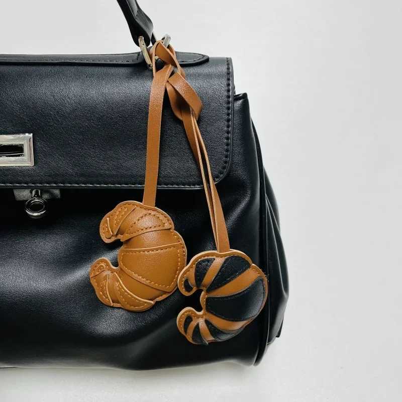 PU Croissant Bag Charm Car Key Chain Pendant Purse/Handbag/Backpack/Phone Case Hanging Decor Lanyard Keyring DIY Accessories XJ250607