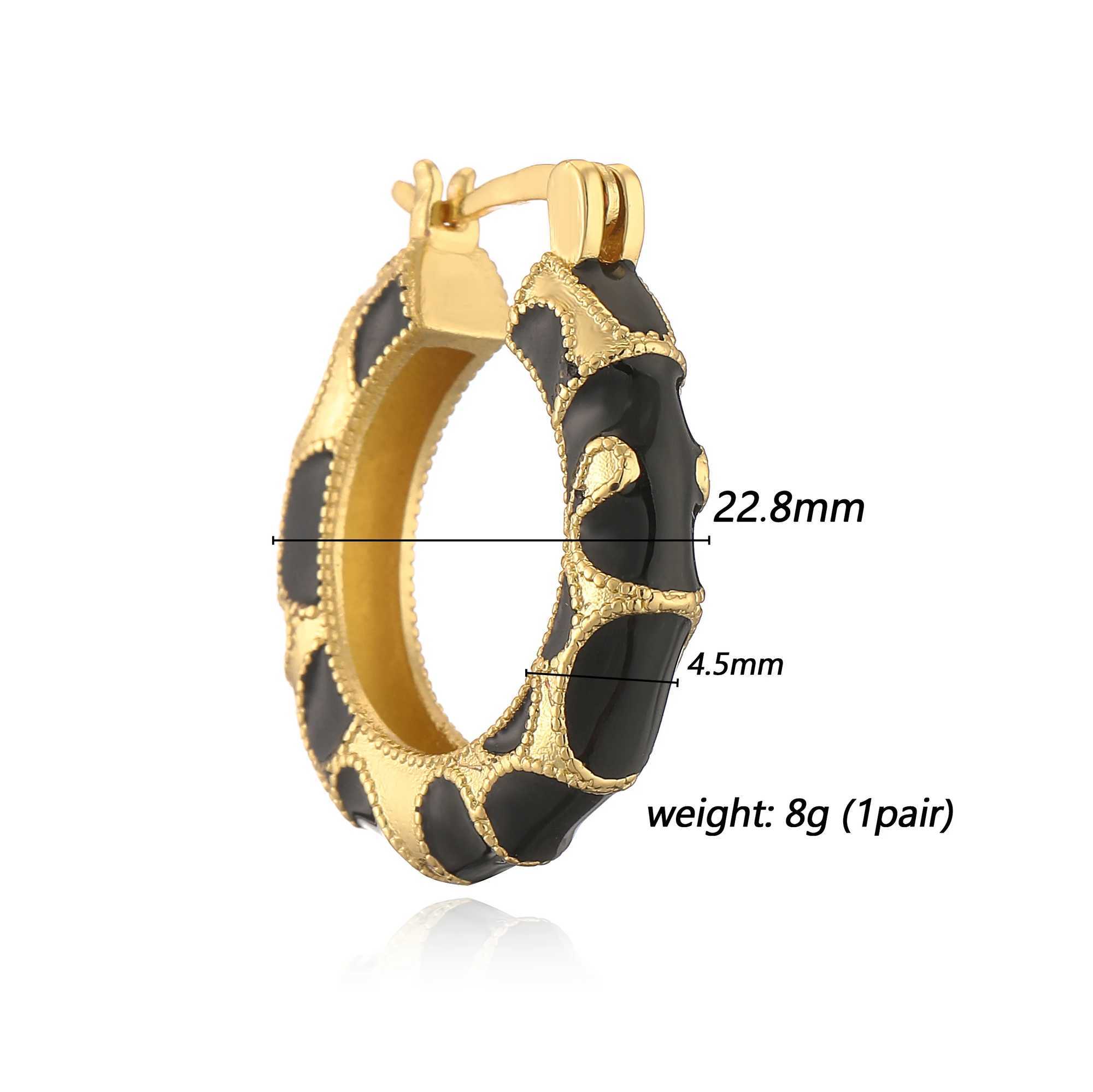 HECHENGLeopard Print hoop Earrings rings necklace Fashion black white Cubic Zirconia women Geometric Jewelry set Z250607