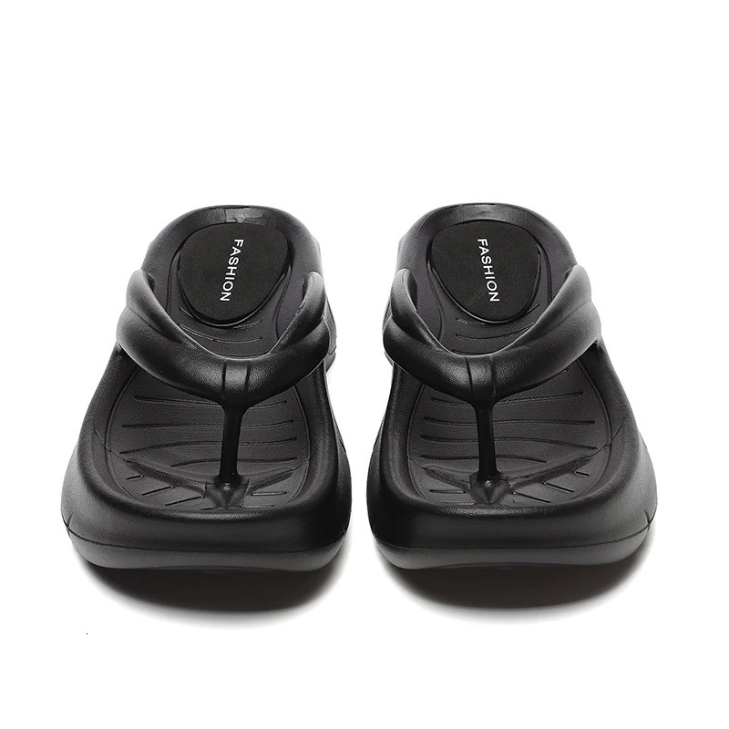 Black White Wedge Flip Flops for Women 2024 Summer Thick Bottom Non Slip Beach Slippers Woman Clip Toe Chunky Platform Sandals 250605