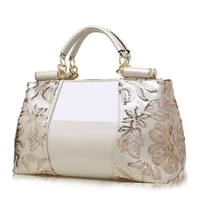New Free Delivery Designer Bag New Shiny Leather Embroidered Patchwork Texture Large Single Shoulder Crossbody Women's Bag Large Bag New Free Del