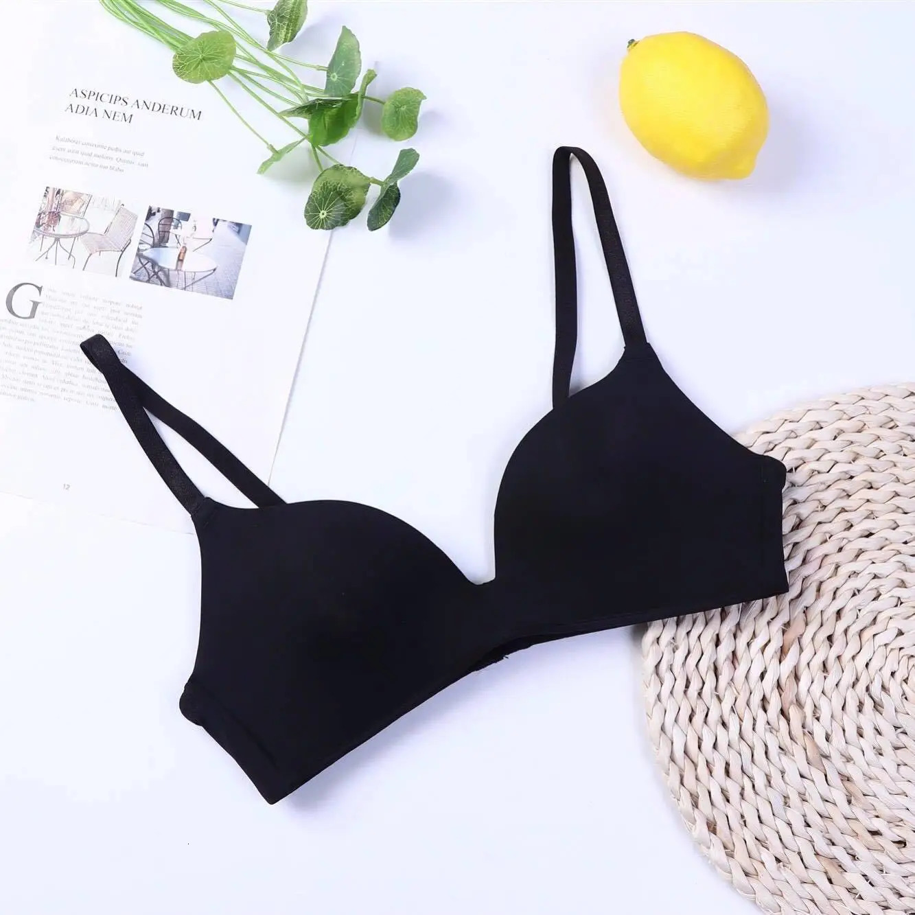 Ice Silk Bra For Women Comfort Wireless Gather Sexy Underwear For Women Push Up Simple Lingerie Seamless Brassiere Bralettle 250606