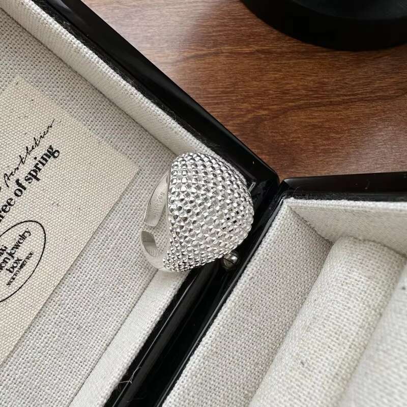 INS Fashion Popular Rings 925 Sterling Silver Geometric Round Open Adjustable Ring for Women