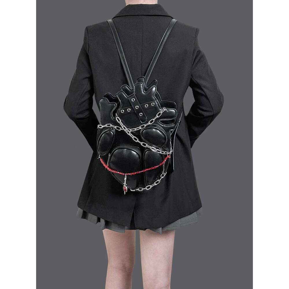 Designer Bag HIATUS Original Dark Binding Chain Heart Shoulder Crossbody Creative Gothic Style Punk Metal Sexy