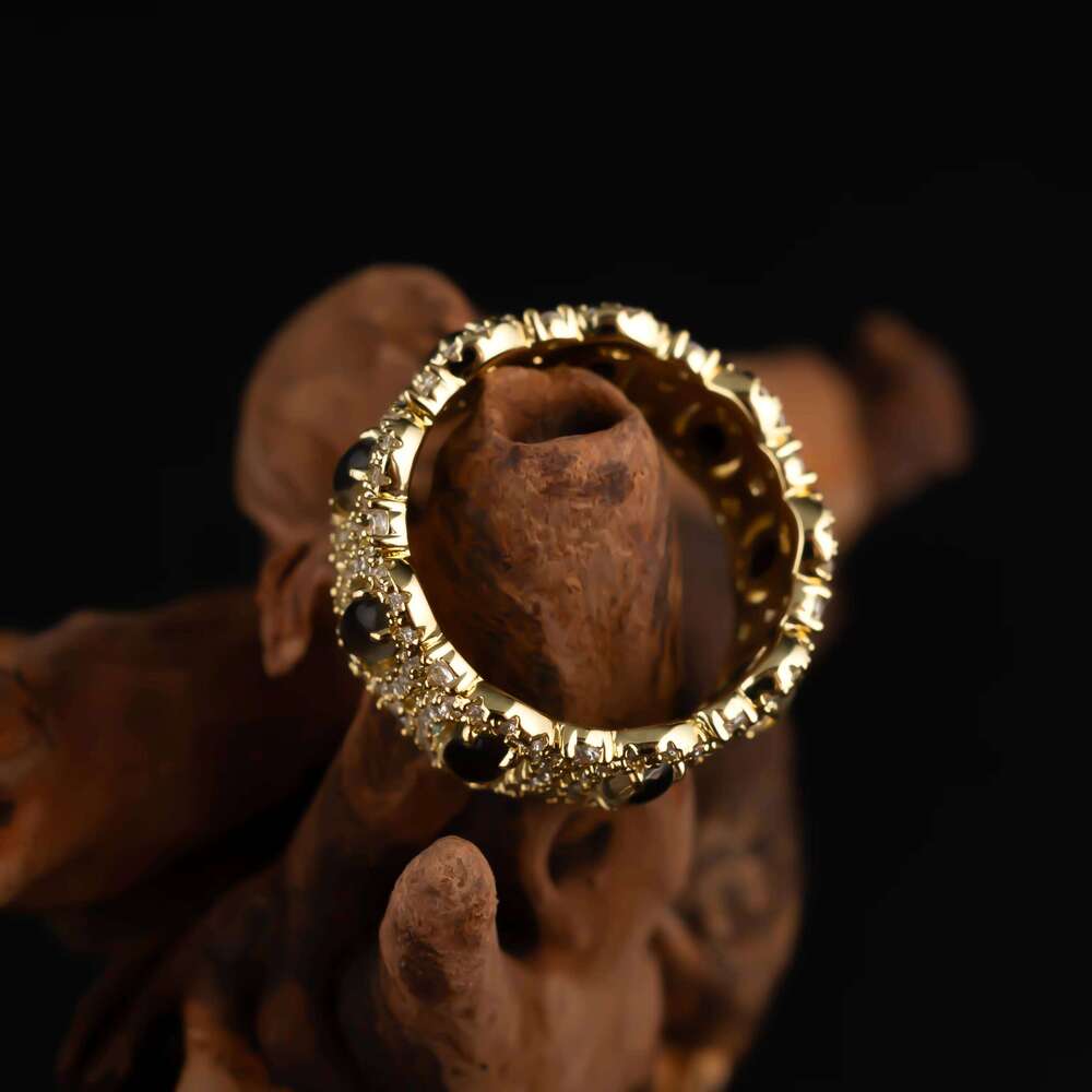 Custom 14k Gold Oval Zircon Ring Fine Jewelry Style Anniversary Band Women Men Trendy Engagement Sier Plating Made Brass