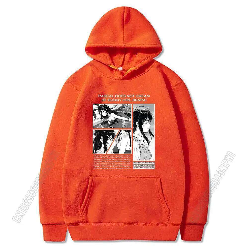 New Japan Anime Hoodies Mai Sakurima Rascal Does Not Dream Of Bunny Girl Senpai Classic Unisex Sweatshirts Oversize Sportswear