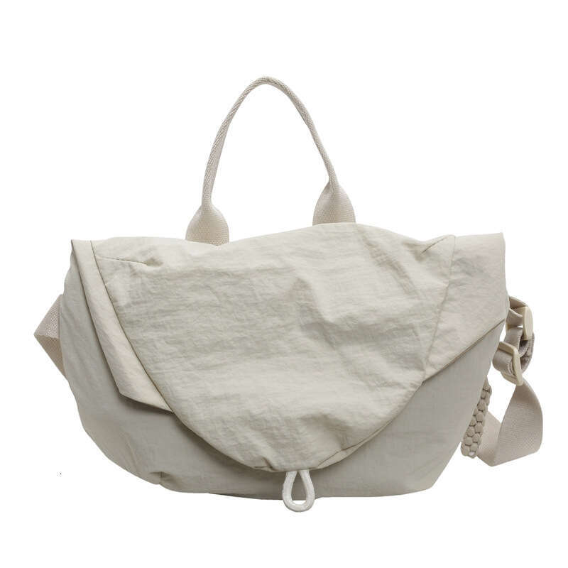 Solid Color Simple Casual Single Shoulder Crossbody for Women, Large Capacity Lightweight Foldable Handbag, Versatile Fashionable Chest Bag