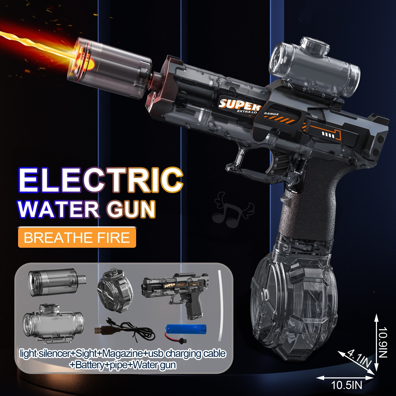 Electric continuous firing intelligent reloading fire special effect water gun, a cooling wonder for boys and girls in summer