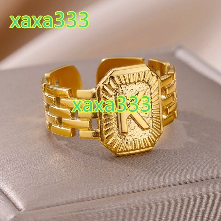 Trendy Fashion Jewelry Popular English Letter Stainless Steel Open Ring Fine Hip Hop Punk Personality Rings for Women Men