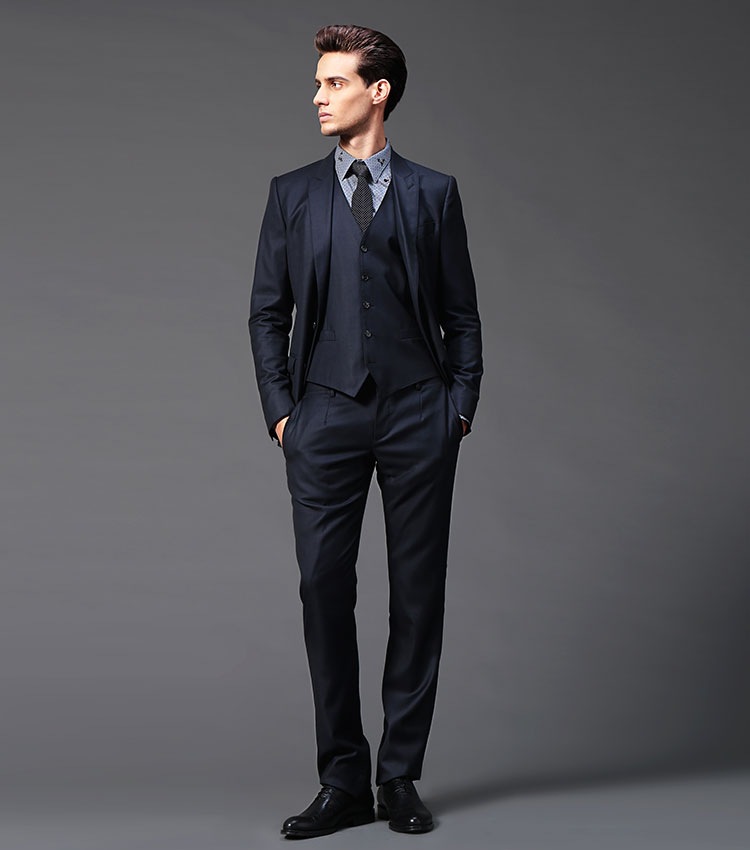 H736Men's slim fit groom wedding professional formal suit three piece suit