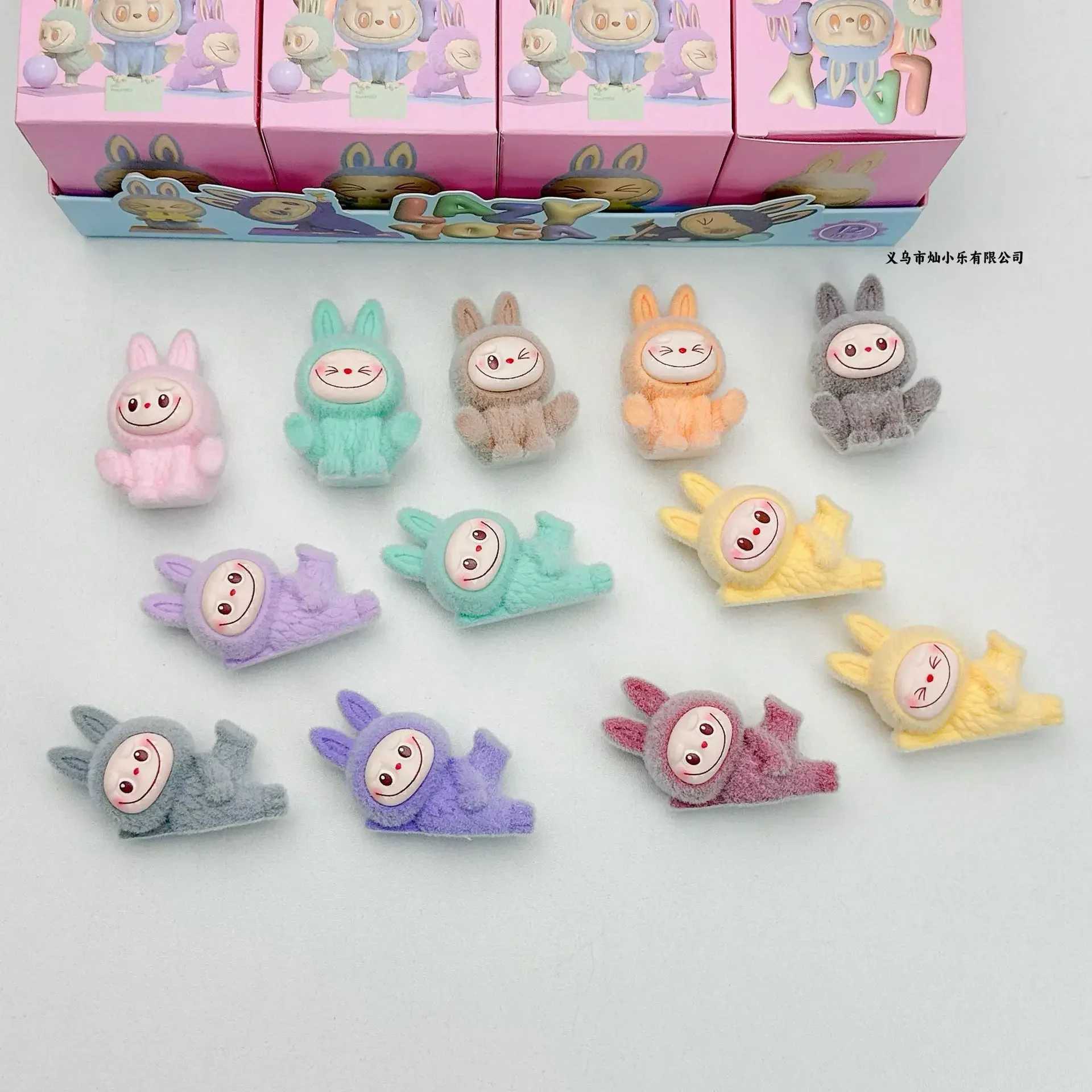LABUBU Blind Box Trendy Flocking LABUBU Cloth DIY Cute Desktop Car Three-dimensional Ornaments Pendant Decoration Gift Z250607