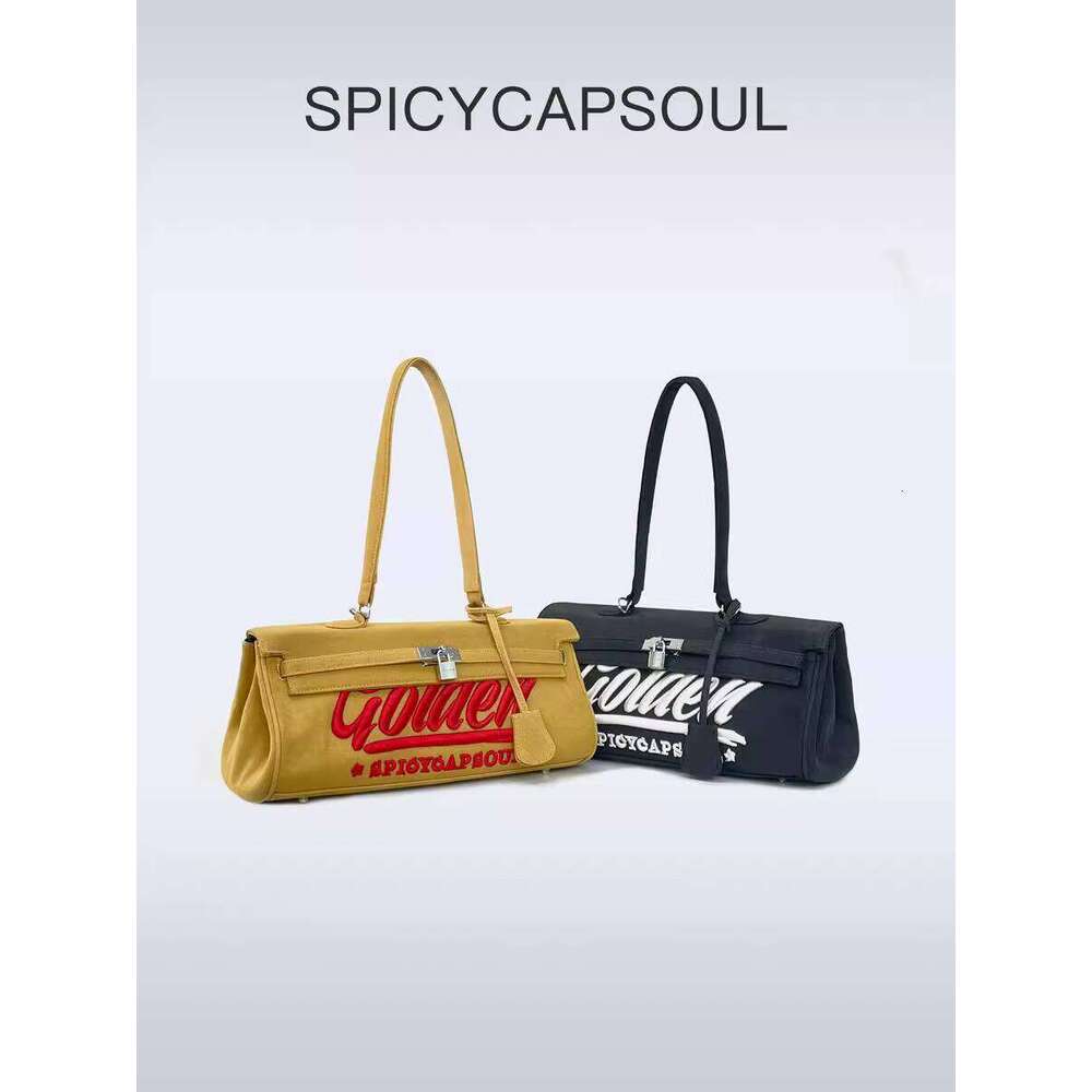 Prank SpicyCapSoul Chi Jinwu Niche oz Denim Canvas Heavy Embroidery Kelly Bag