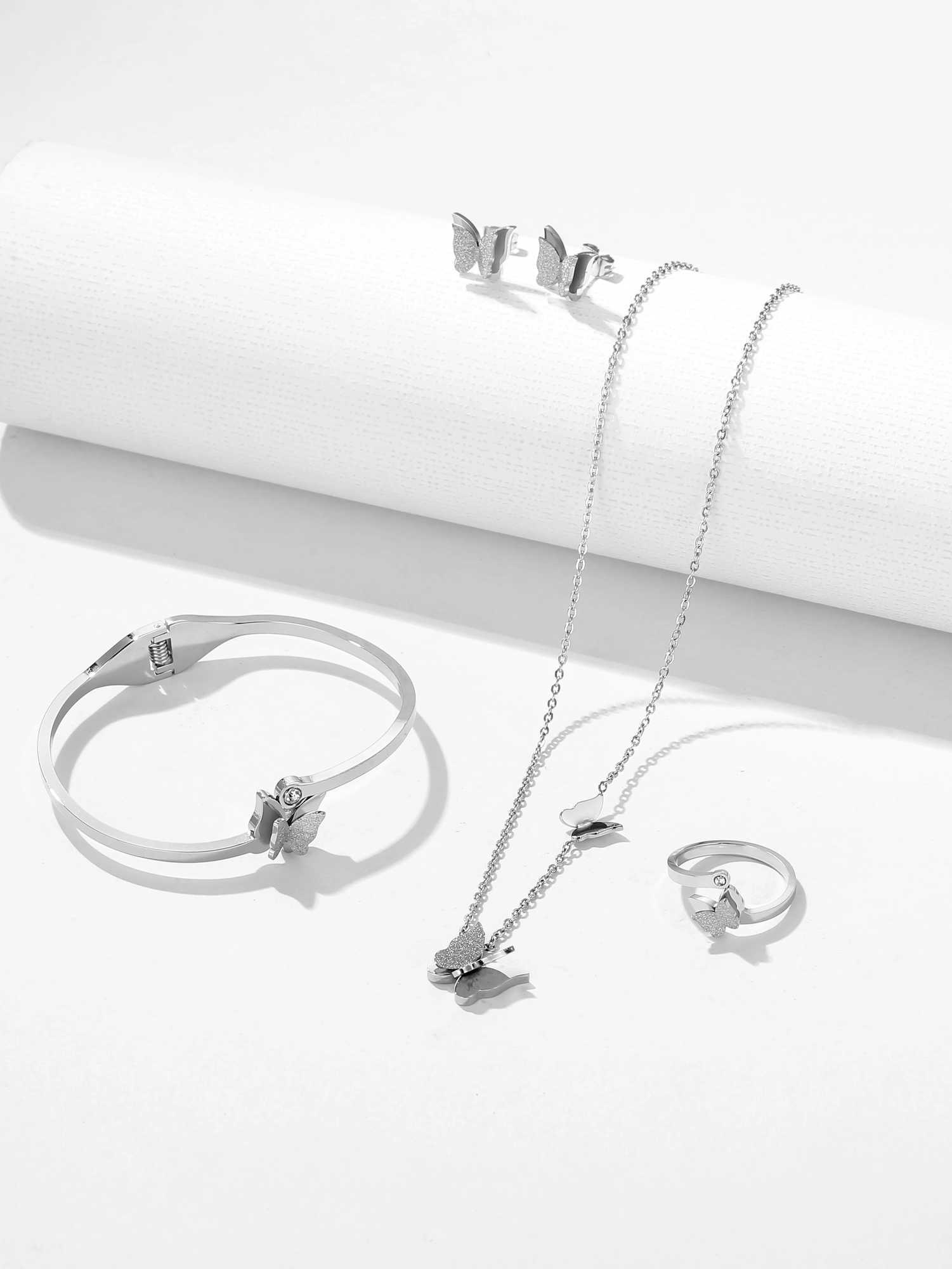 Butterfly Necklace For Women Stainless Steel Jewelry Sets Summer Charm Fashion Jewelry Accessory Z250607