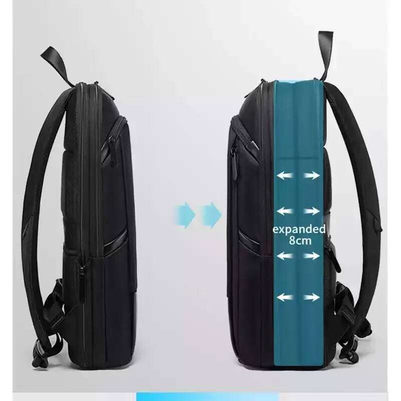 BANGE Slim Business Expandable Waterproof 15.6" Laptop Backpack Fashion Male Travel Light Scalable Shoulder Bags For Men