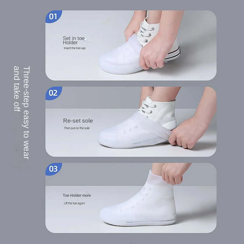 High Tube Thickened Nonslip Rain Boots Cover Waterproof Silicone Shoes Children Rainy Day Outdoor 250528