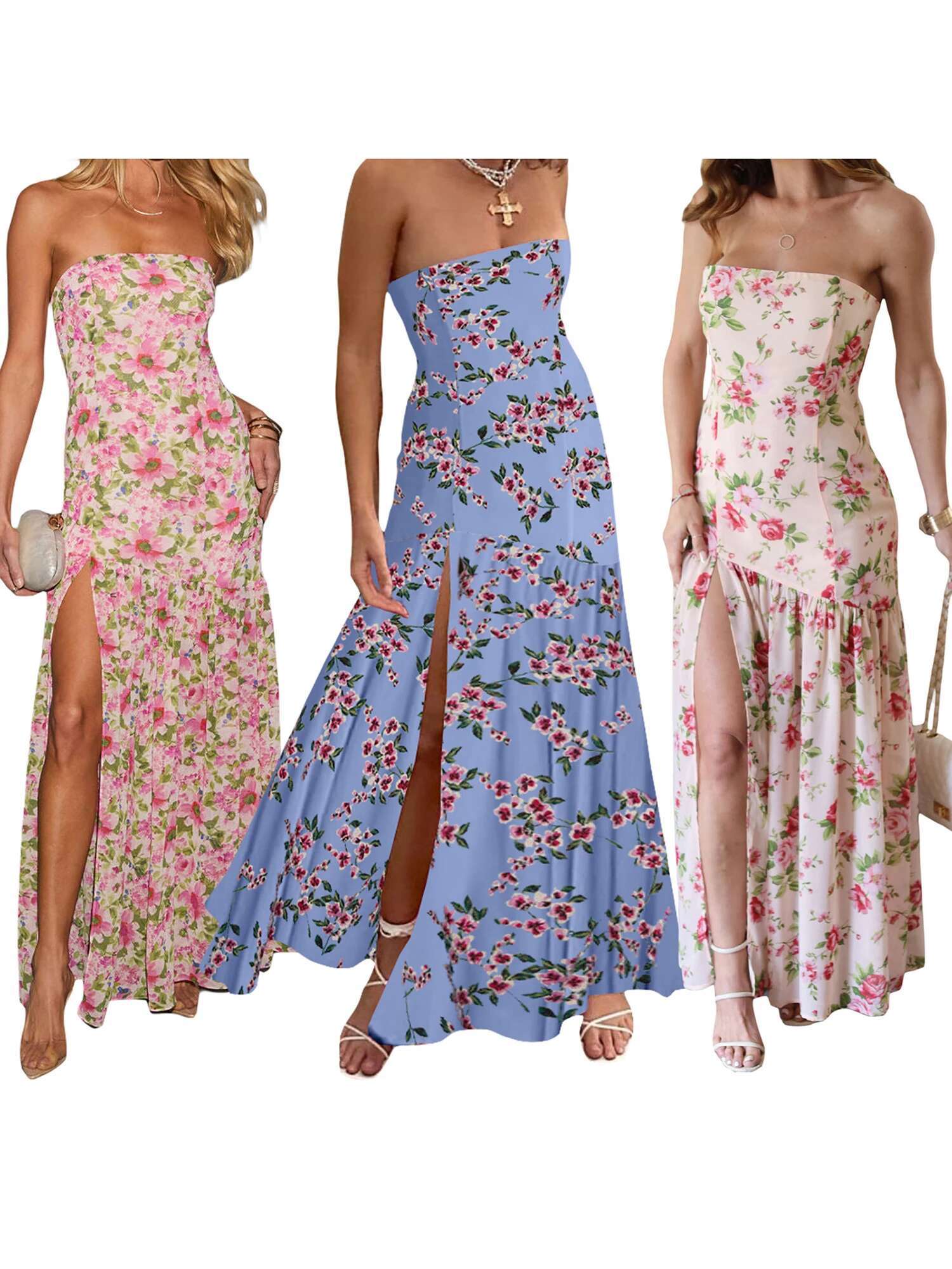 Women Off Shoulder Ruffle Dress Elegant Floral Print High Low Hem Maxi Dress for Wedding Party Prom Evening Gown Beach