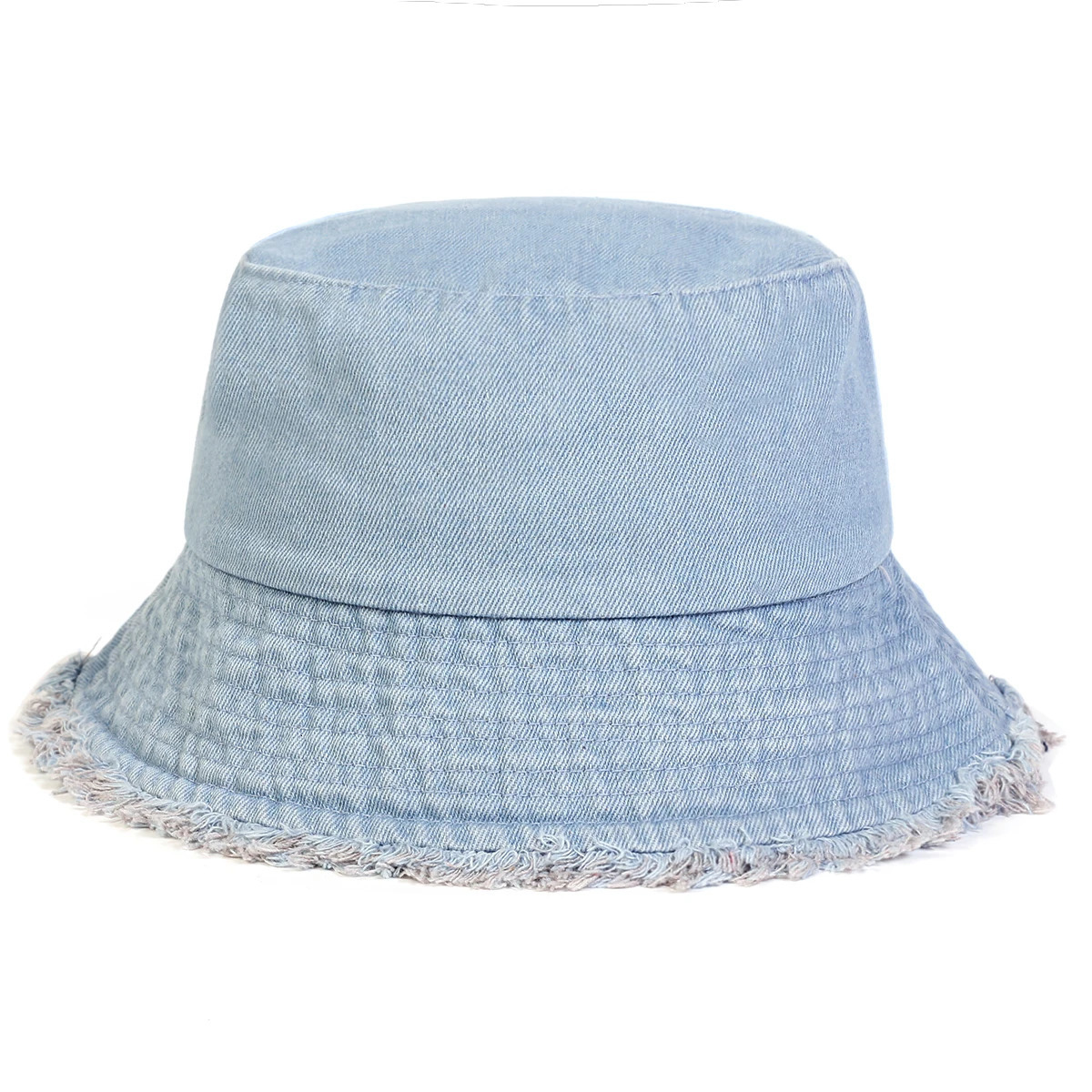 Unisex Light Board Edge Hole Denim Personality Bucket Hats Fishermen Caps Outdoor Casual Cap Sunscreen Hat 250605