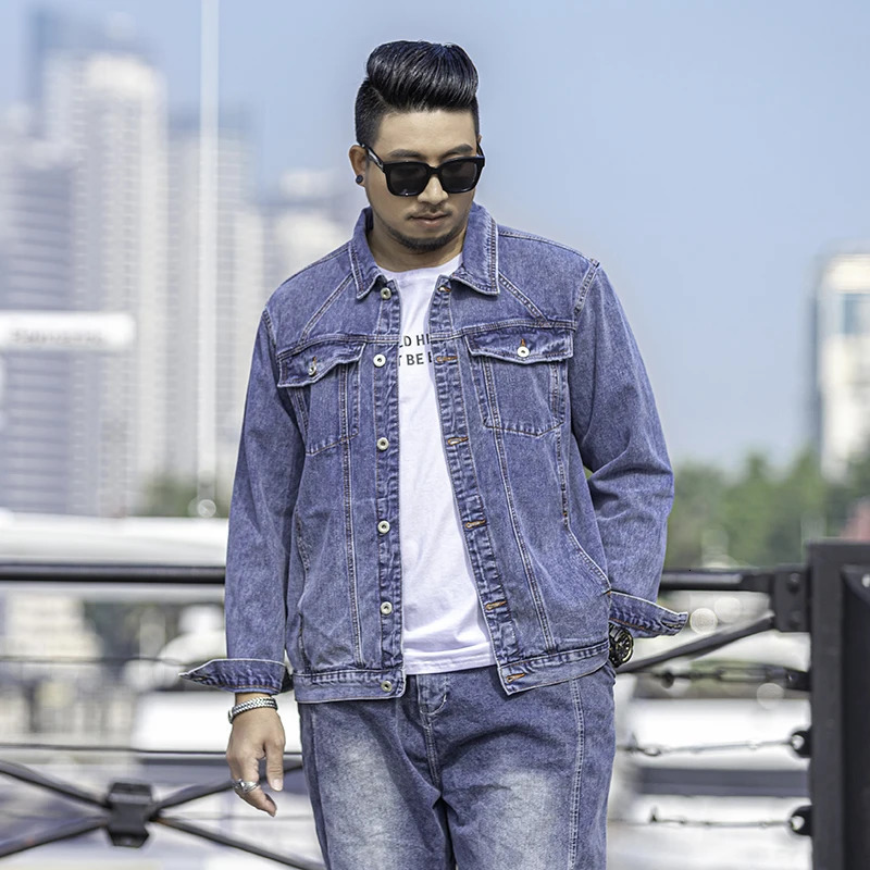 Oversized Mens Denim Jacket 2023 Autumn Cotton Jean Coats Loose Fashion Casual Streetwear Male Clothing 5XL 6XL 7XL 250530