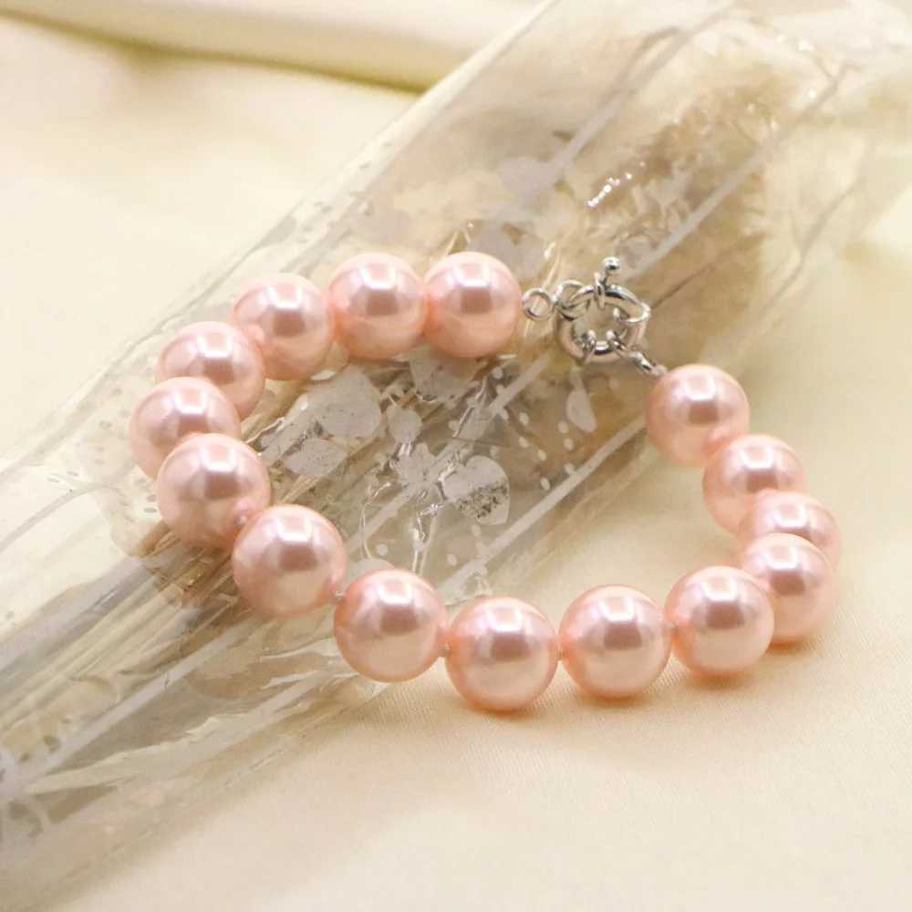 Necklace for Women 12mm Pink Pearl Necklace Earrings Sets Jewelry Mothers Day Anniversary Christmas Gifts Girls Z250607