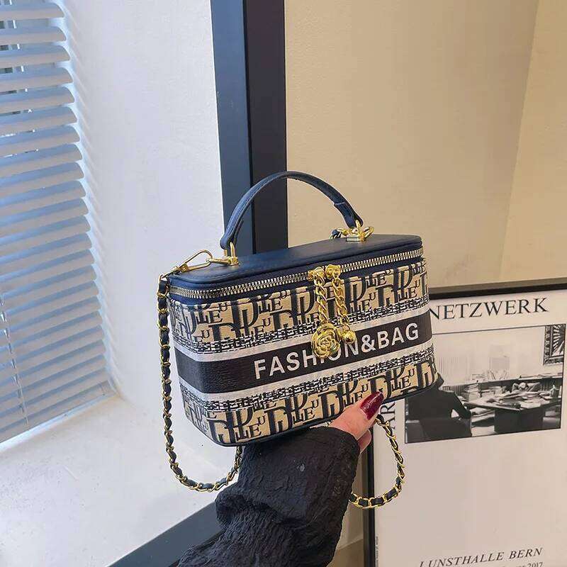 Women 2025 New Style Simple Fashion Retro Letter Large Capacity Handheld Box Crossbody Bag